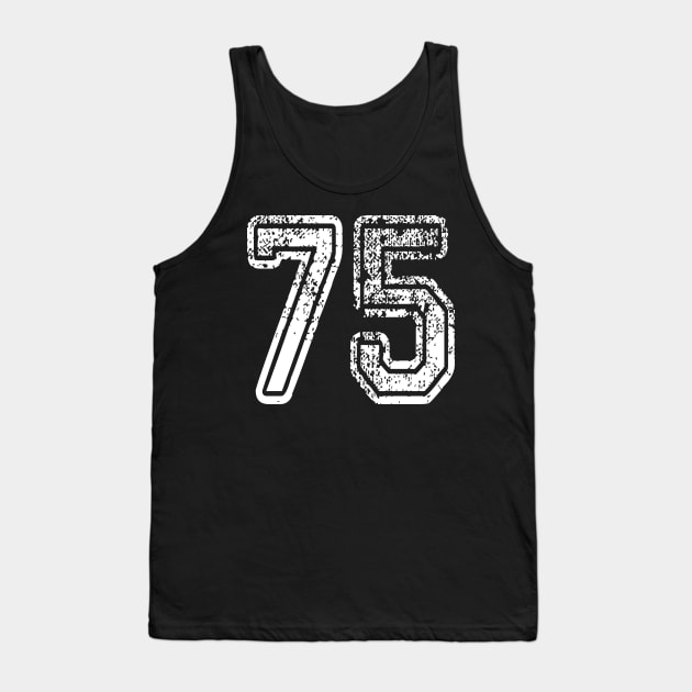 Number 75 Grungy in white Tank Top by Sterling